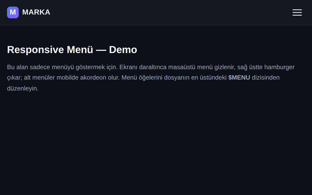 Responsive Menü
